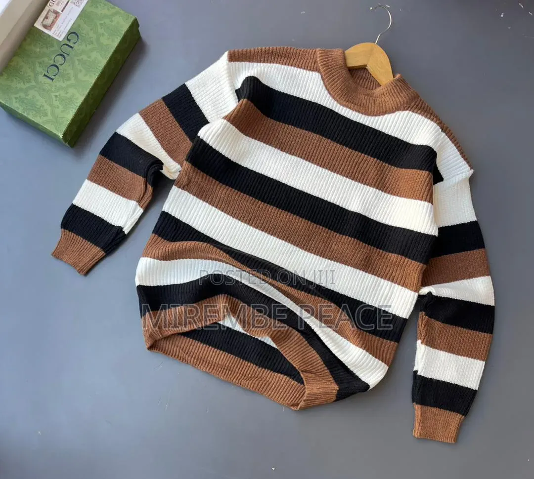 Stripped Crew Neck Knit Sweater