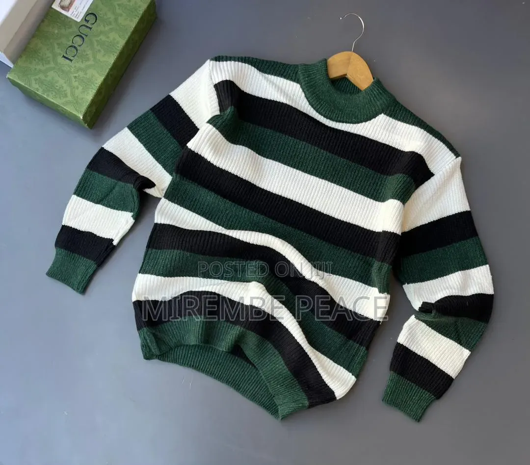 Stripped Crew Neck Knit Sweater