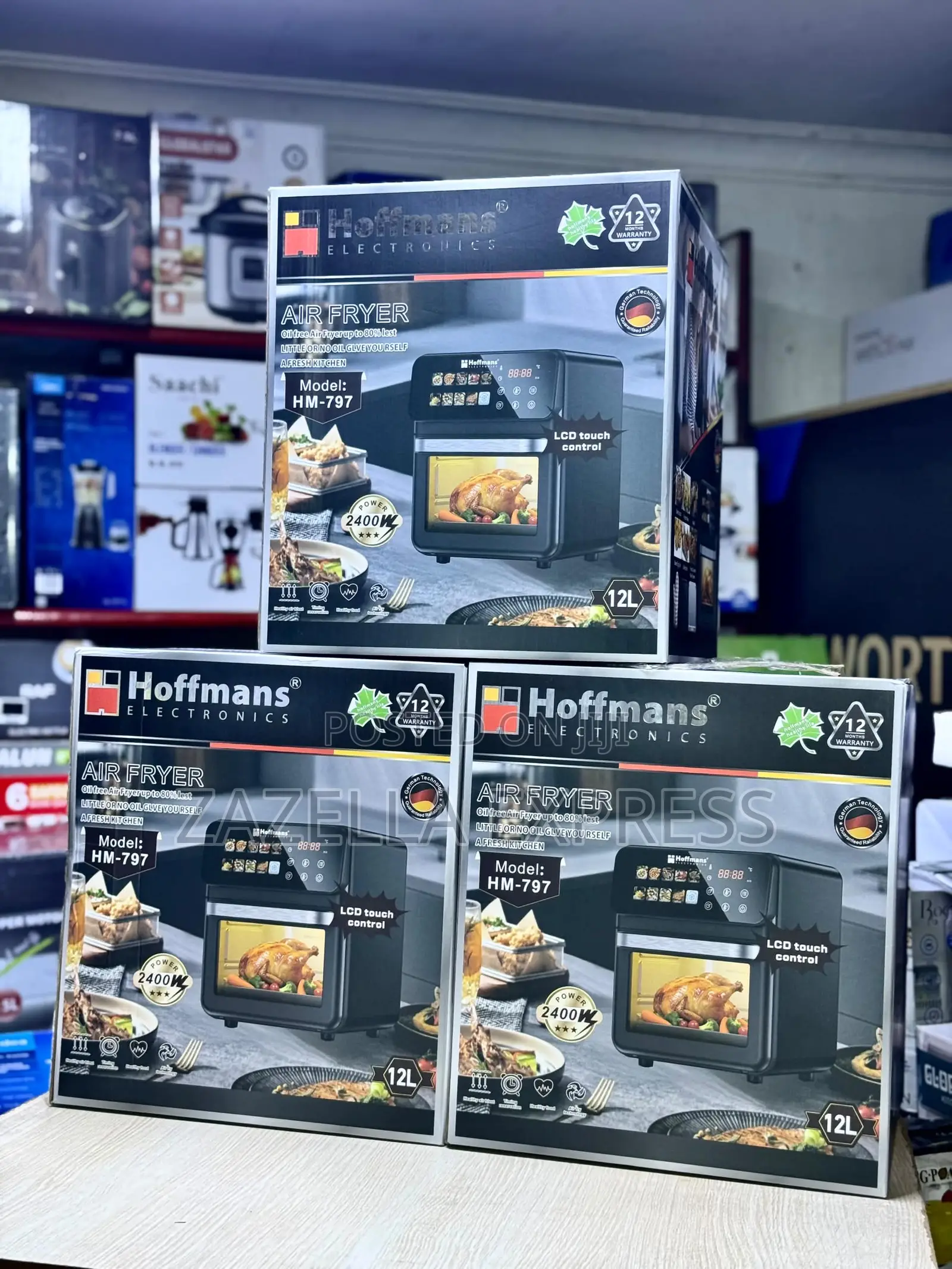 Hoffman 12litre Airfryer Model Hm-797 Comes With Free Oven Gloves