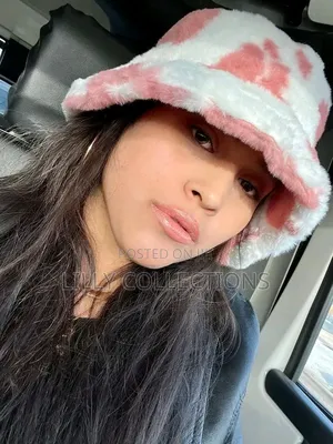Cow Prin Faux Fur Bucket Hats