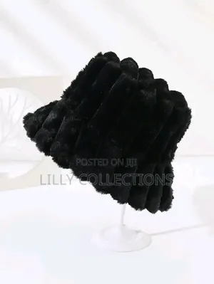 Cow Prin Faux Fur Bucket Hats