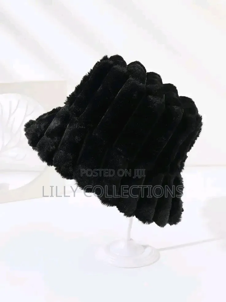 Cow Prin Faux Fur Bucket Hats