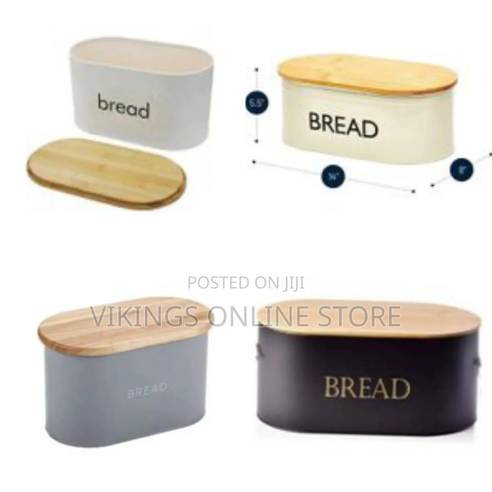 Elodie Bamboo Wood Rectangle Bread Box Storage Space Saving Bread Bin