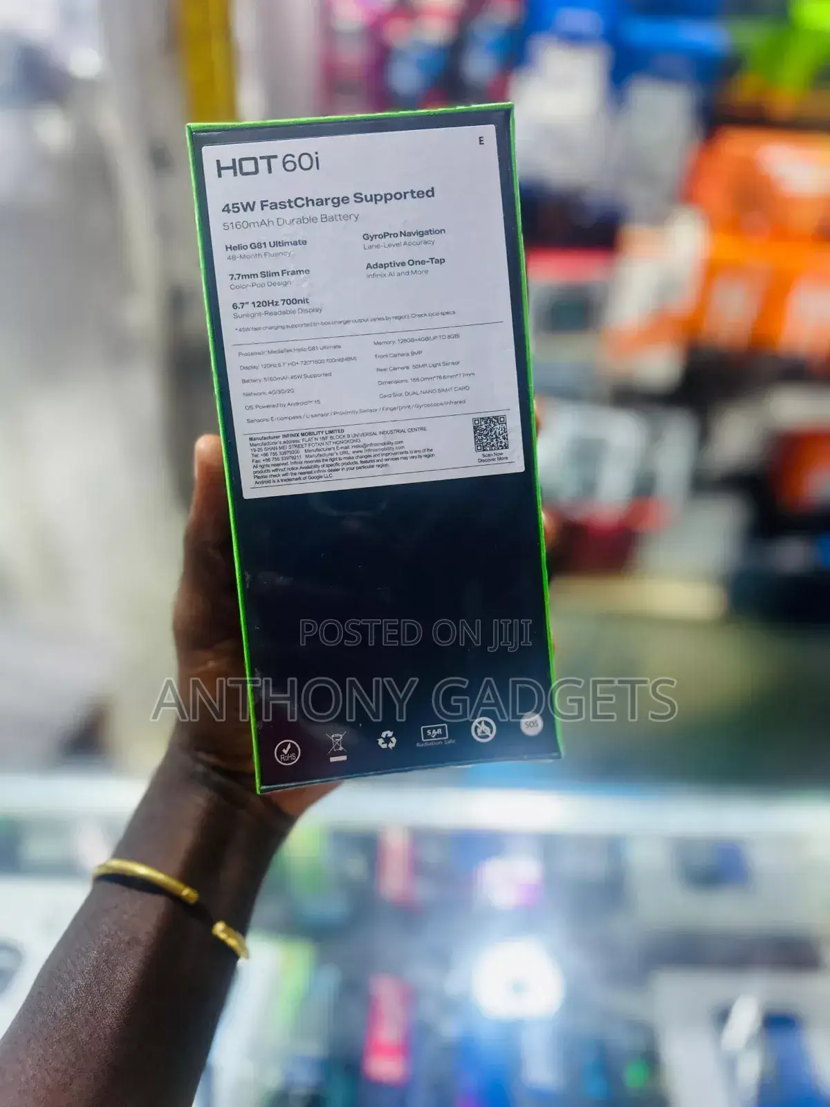 New Infinix Hot 60i 256 GB Black