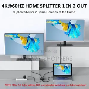 1x2 Hdmi Splitter 2 Port Powered Hdmi 2.0 Splitter 1 in 2