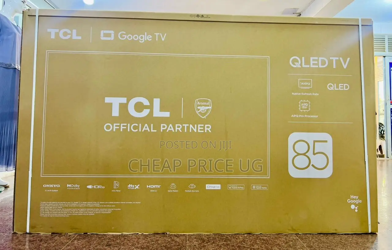 This Is a TCL 85-Inch Qled Tv Featuring Google Tv.