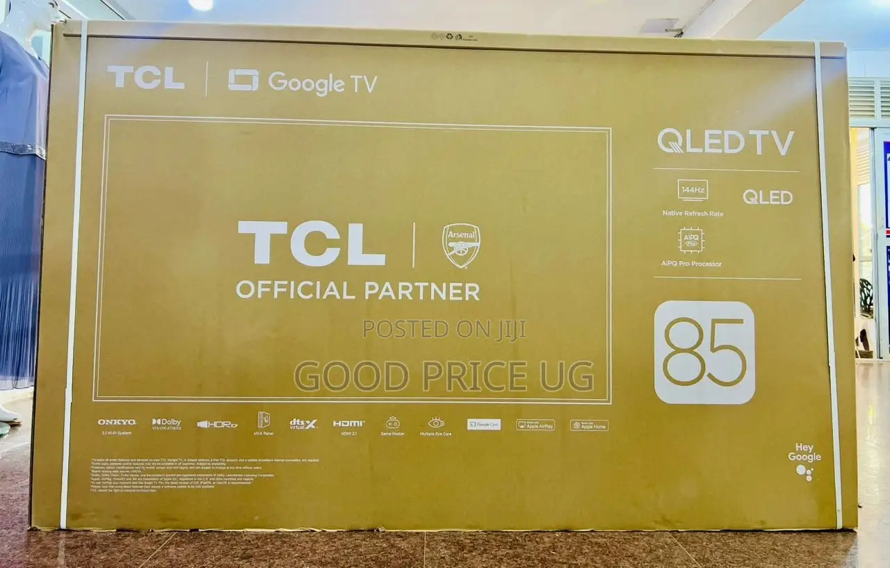 This Is a TCL 85-Inch Qled Tv Featuring Google Tv.