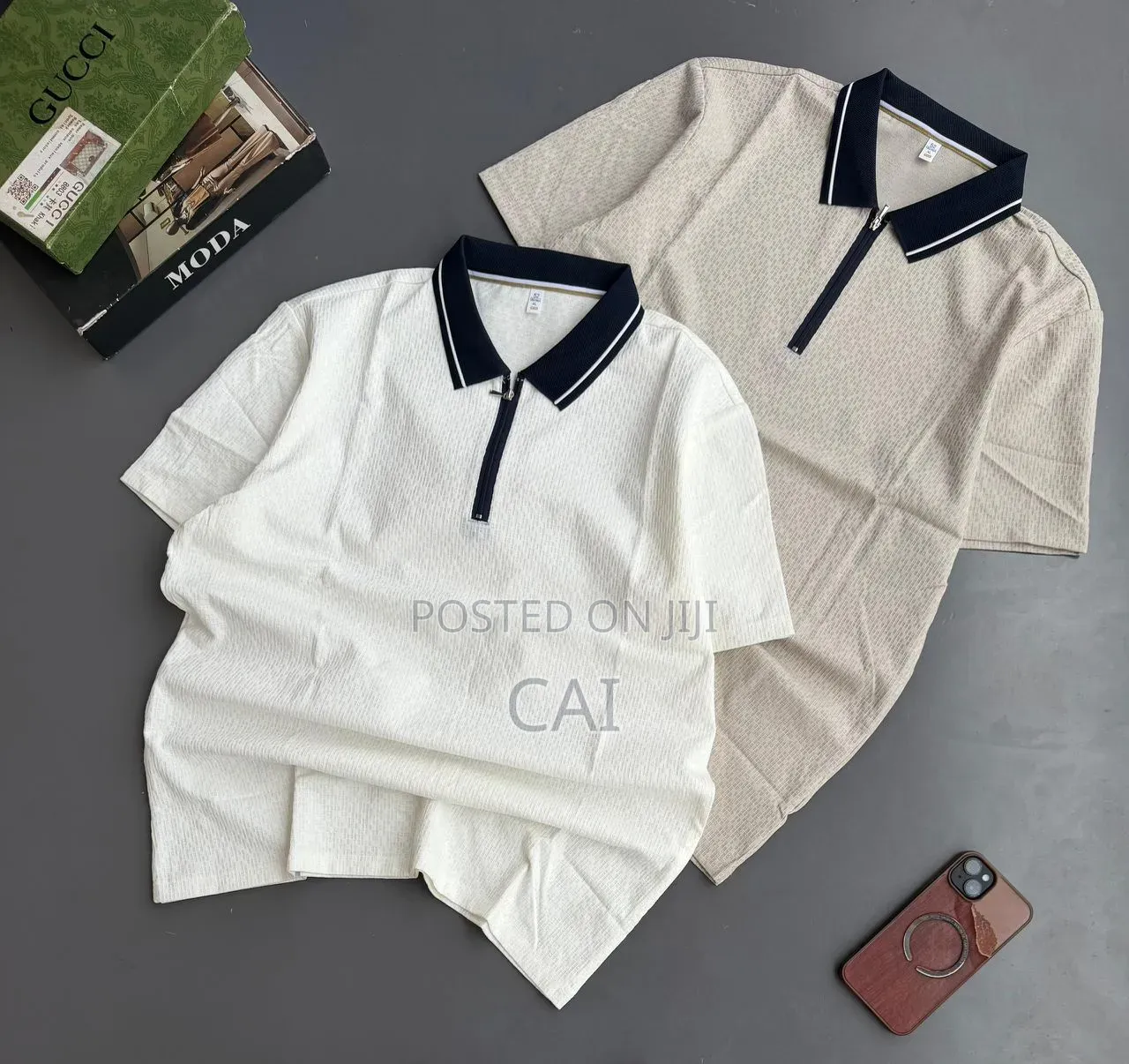 Casual Men's Quarter-Zip Polo Shirts