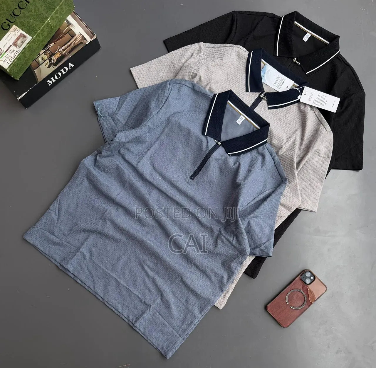 Casual Men's Quarter-Zip Polo Shirts