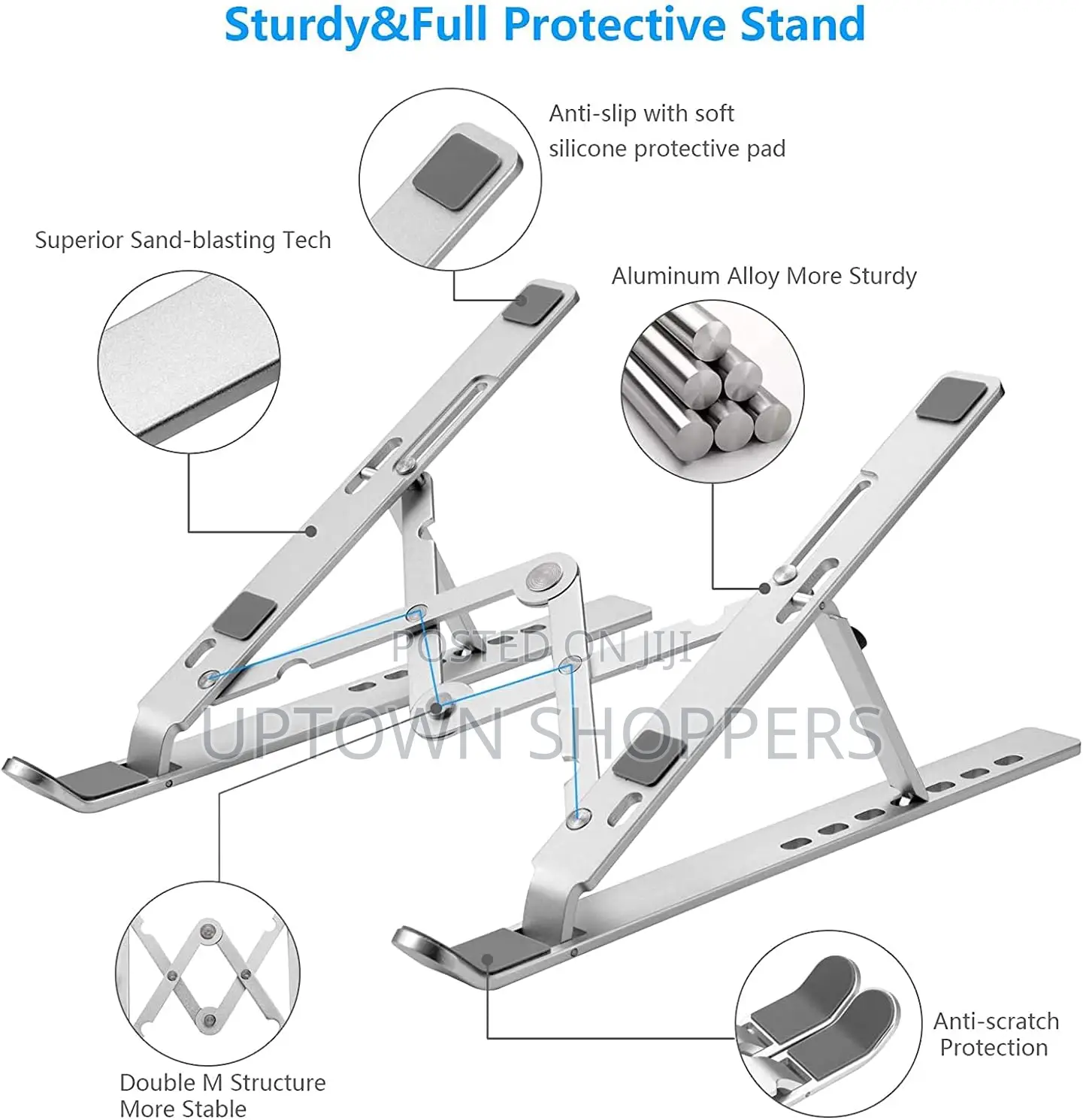 Laptop Stand for Desk, Adjustable Aluminum Foldable Portable Stand