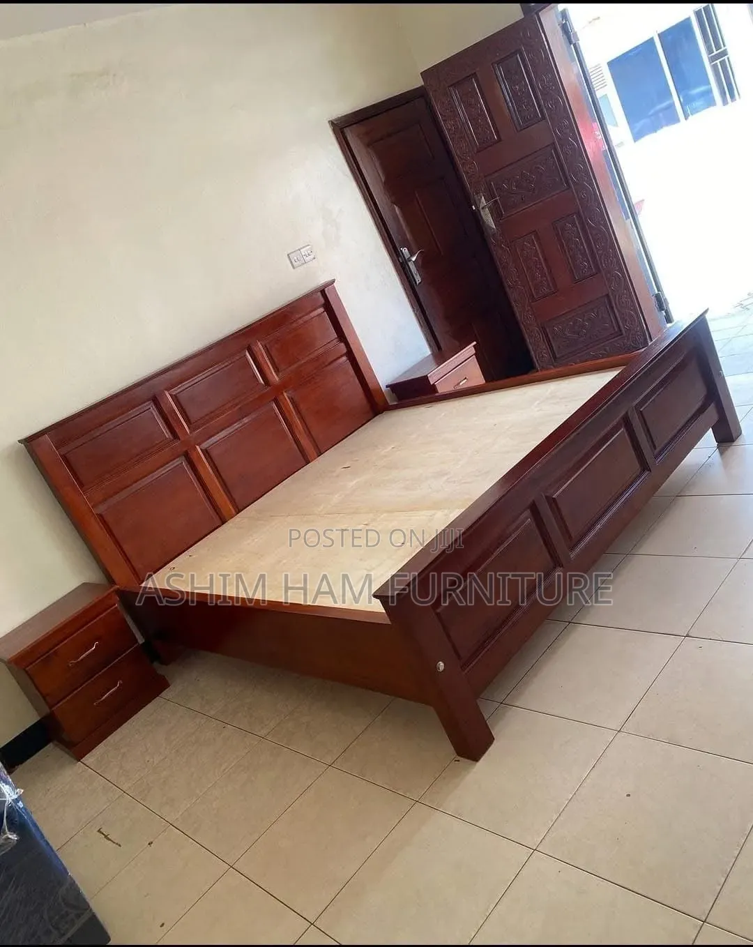 Hard /Strong Bed 5by6 + Bed Side Drawers