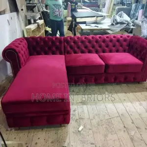Five Seater Maroon Coloured Sofa