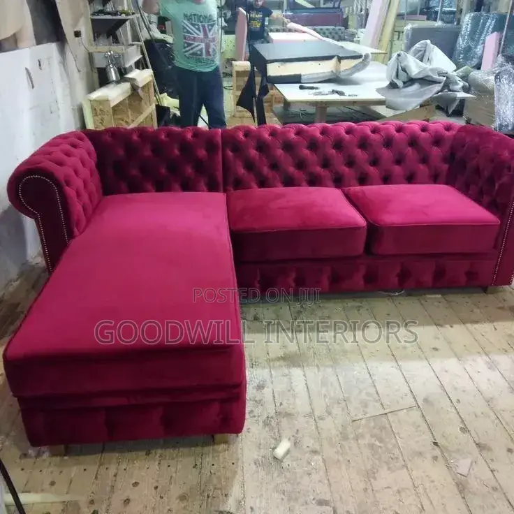 Five Seater Maroon Coloured Sofa