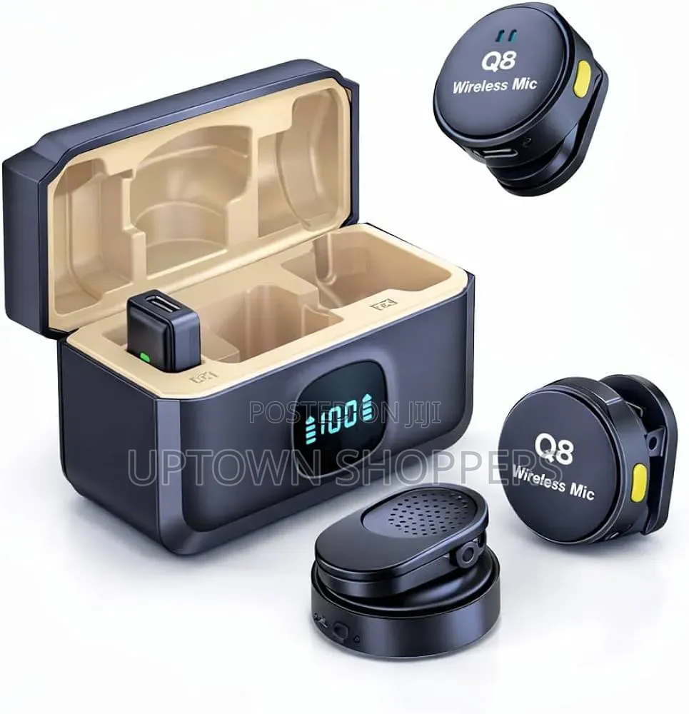Wireless Lavalier Microphone Magnetic Button Display Noise Reduction