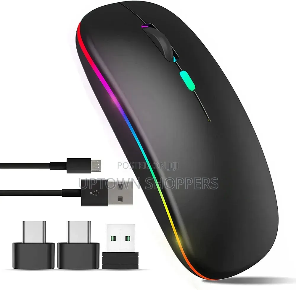 Wireless Bluetooth Mouse, Rechargeable, Led, Silent, Usb Receiver