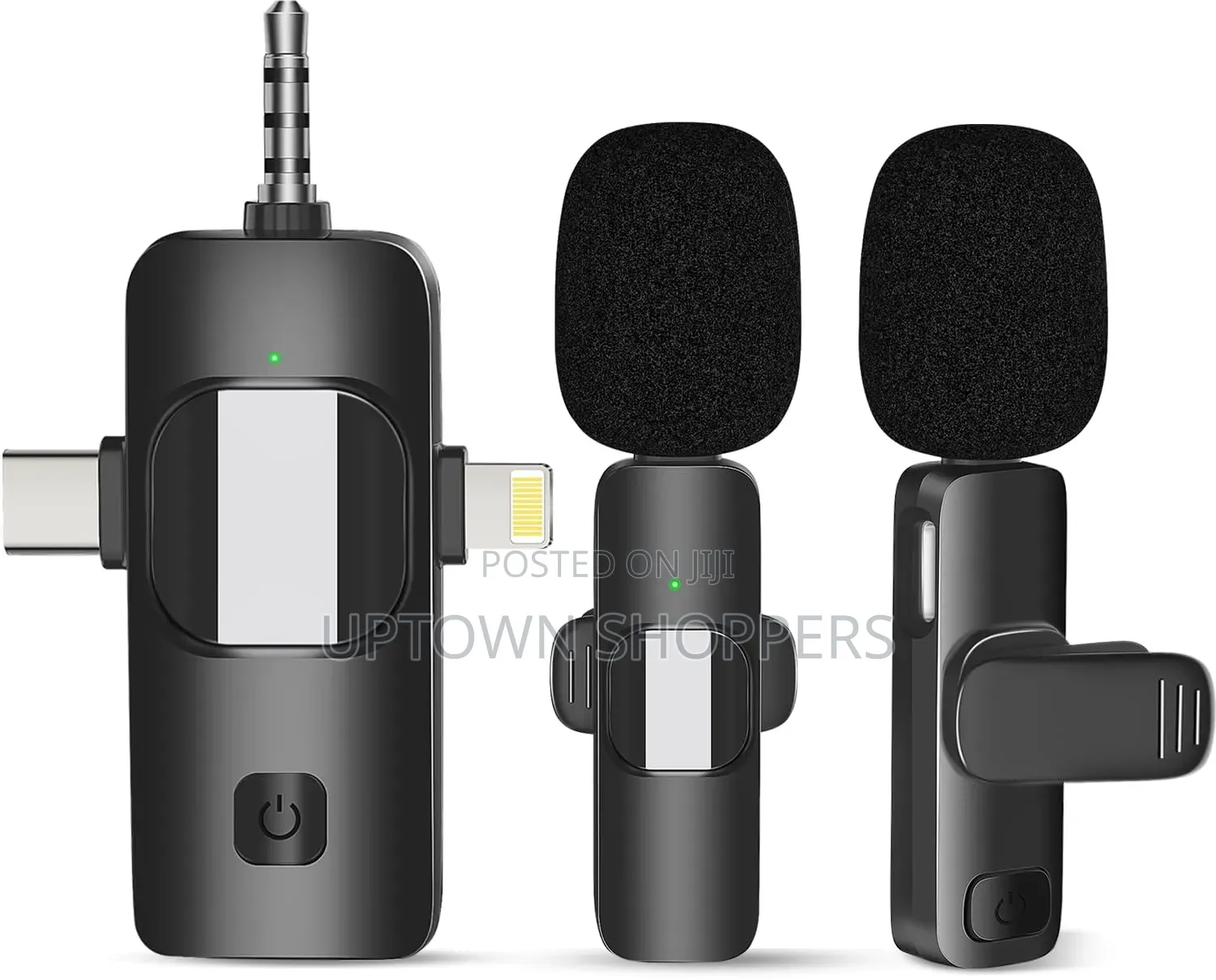3in1 Microphone Wireless Lavalier Dual Mic for iPhone, Android, Camera