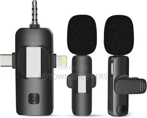 3in1 Microphone Wireless Lavalier Dual Mic for iPhone, Android, Camera