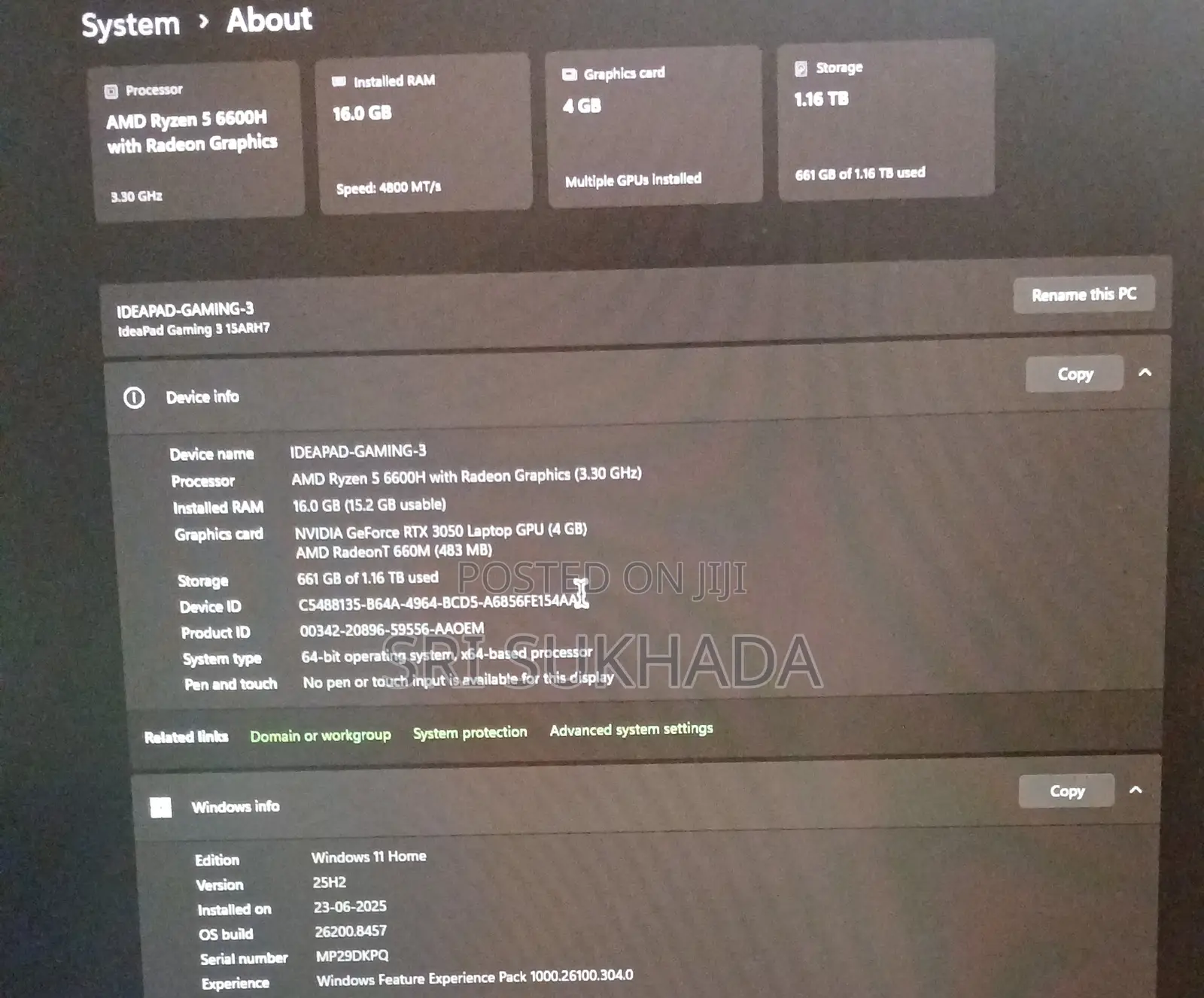 Laptop Lenovo Ideapad 3 16GB AMD Ryzen 5 SSD 1T