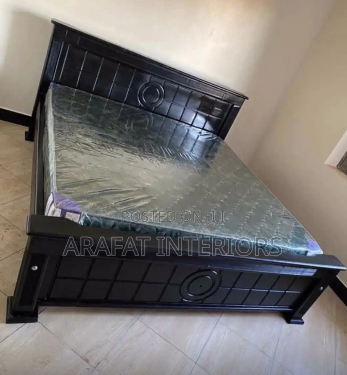 **New Black Wooden Panel Bed Frame**