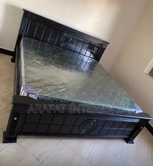 **New Black Wooden Panel Bed Frame**