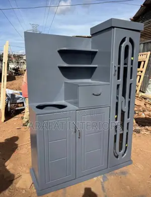 Sleek Grey Storage Display Unit