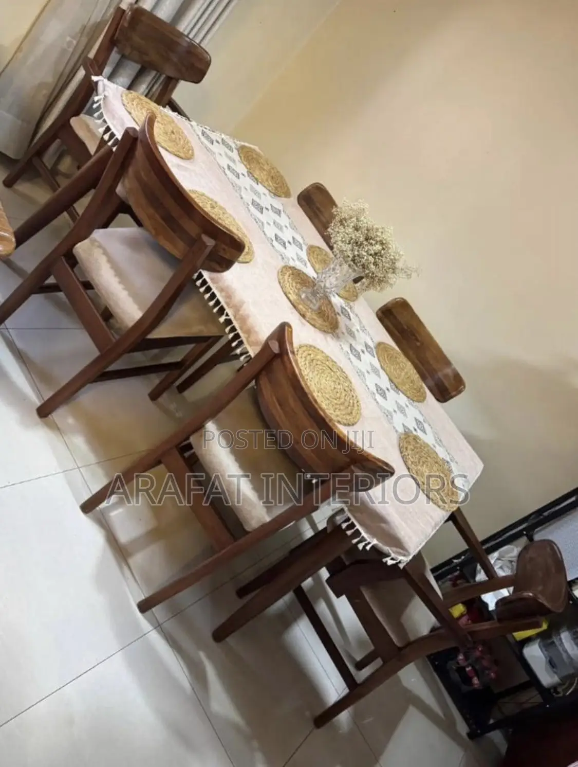  Elegant 6-Seater Wooden Dining Set 