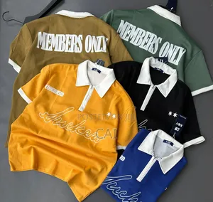 Men's Athletic-Style Knit Polo Shirts. Baggy/Free Fit
