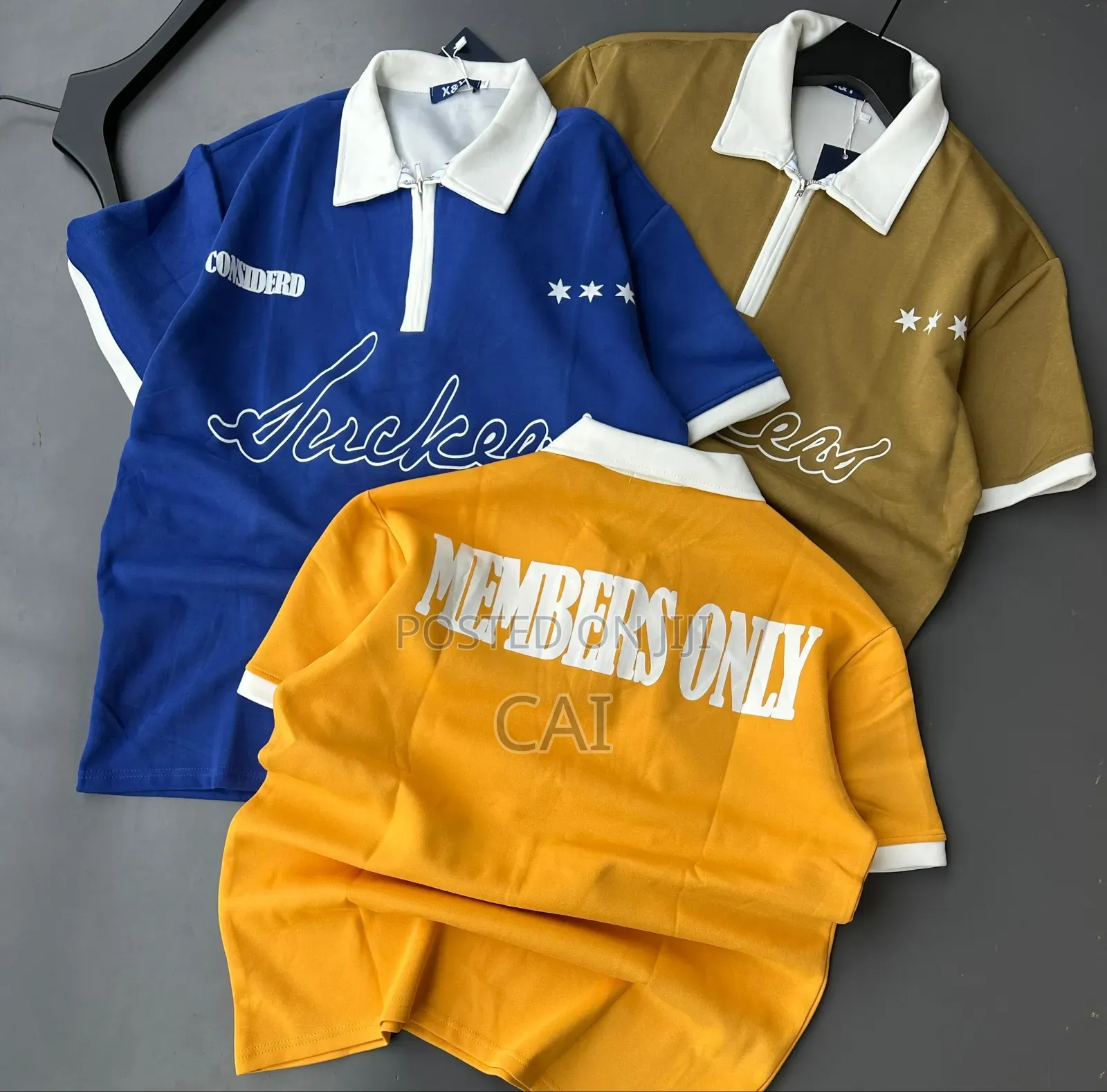 Men's Athletic-Style Knit Polo Shirts. Baggy/Free Fit