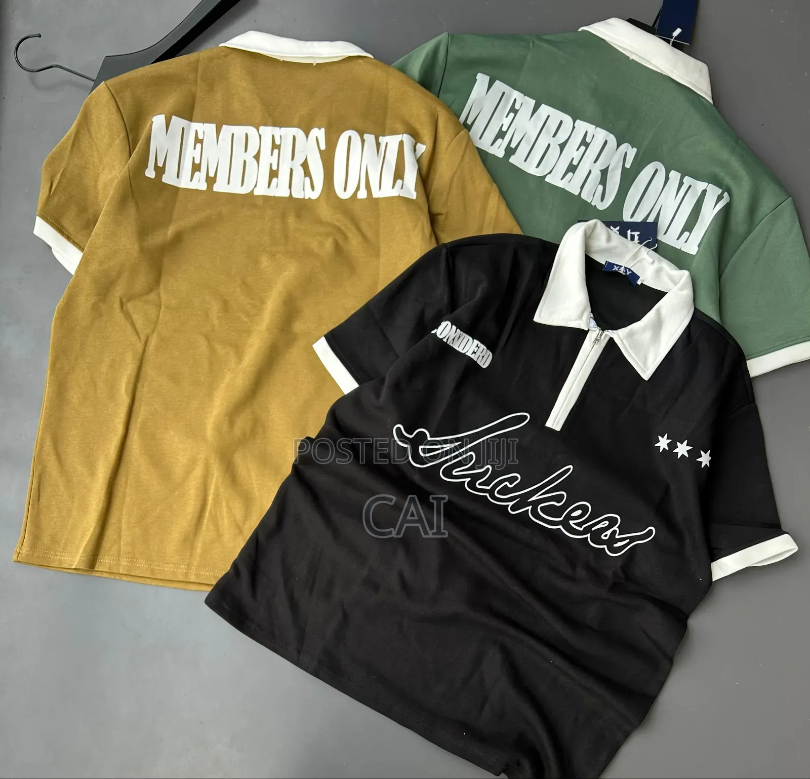Men's Athletic-Style Knit Polo Shirts. Baggy/Free Fit