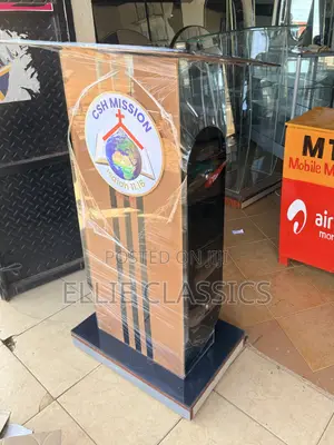 Brown Face Glass Podium