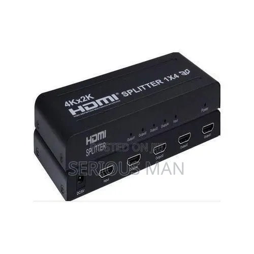 1 X 4 Way Hdmi Splitter - Black