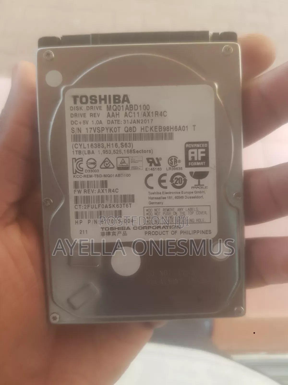 1 Tb Toshiba Hard Drive