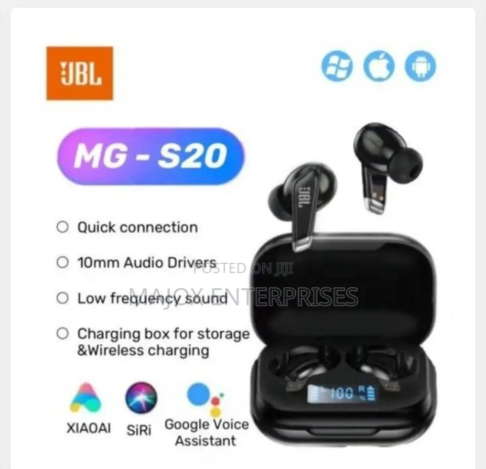 JBL Mg-S20 High Quality Earbuds Wireless Bt Headsets With Mic Sports E
