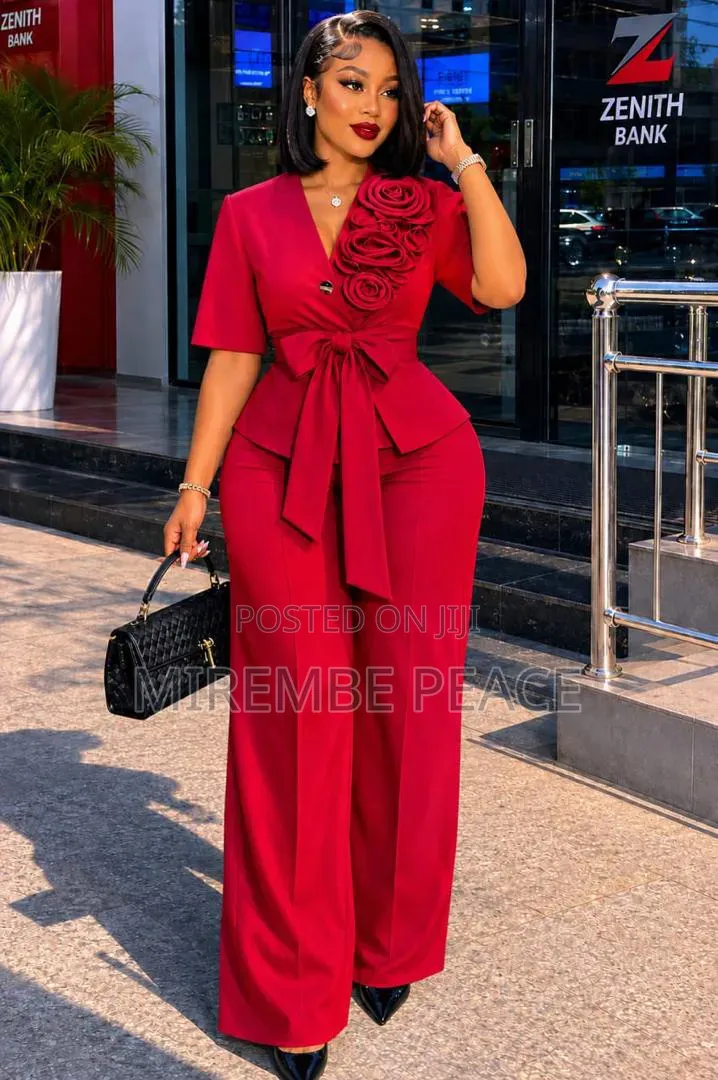 Peplum Top and Wide Leg Pantsuit