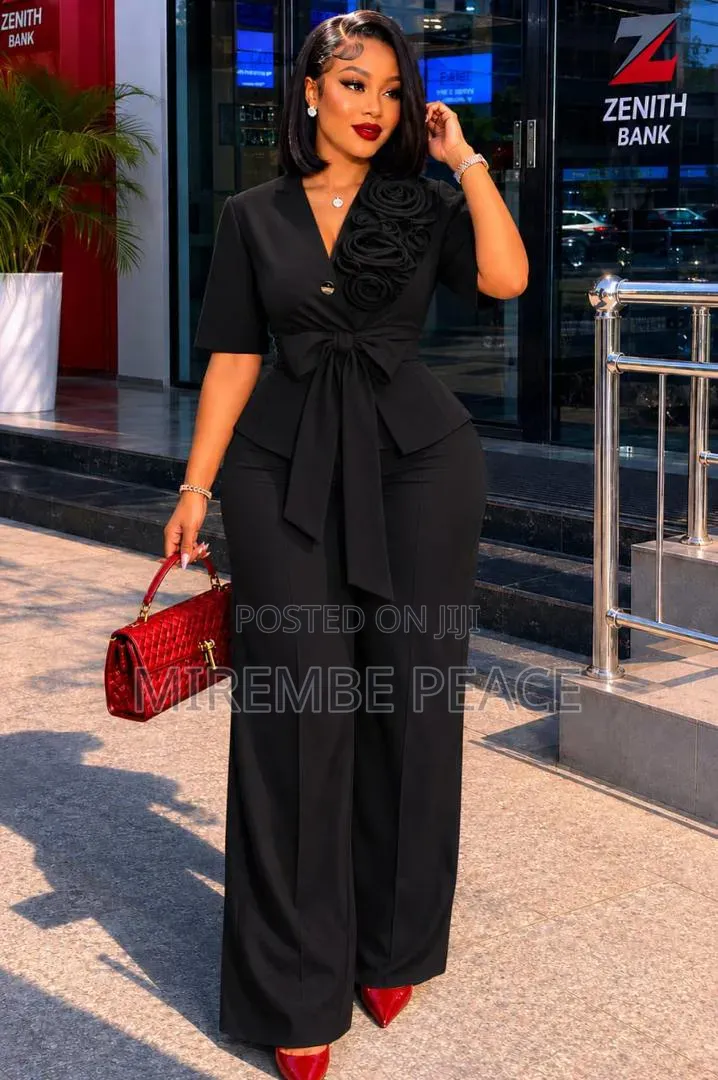 Peplum Top and Wide Leg Pantsuit