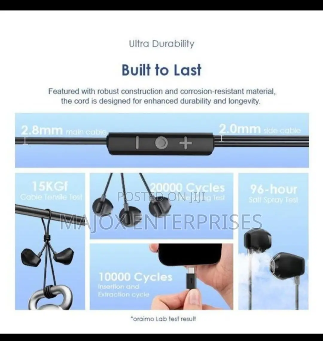 Oraimo Type-C Half in-Ear Wired Headphones