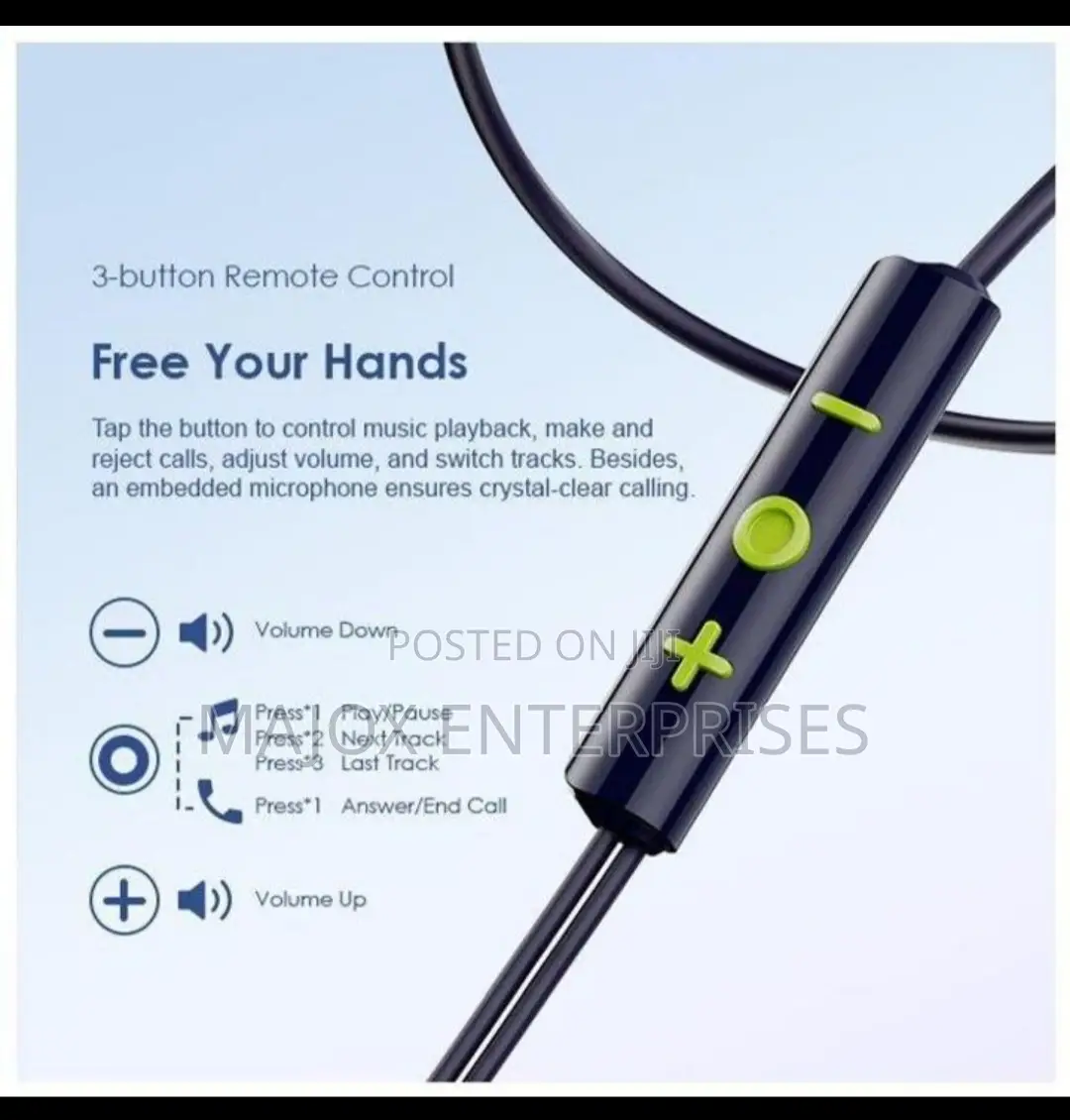 Oraimo Type-C Half in-Ear Wired Headphones