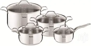 France Tefal Intuition Polished Stainless Steel 8 Piece Pan Set