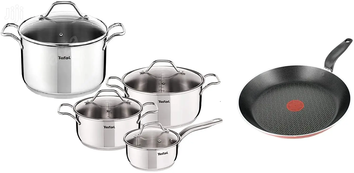 France Tefal Intuition Polished Stainless Steel 8 Piece Pan Set