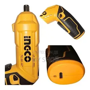 Ingco Cordless Screwdriver, 4v, Adjustable Handle, 19 Screwdriver Bits