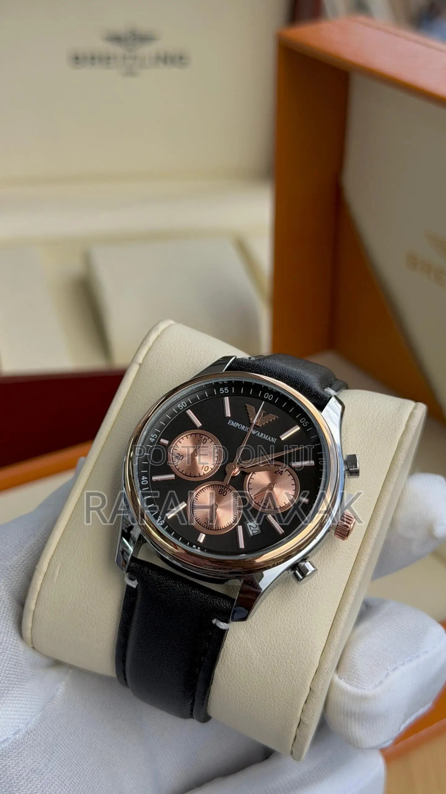 Original Emporio Armani Leather Strap Watch