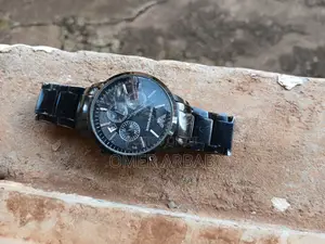 Original Emporio Armani Renato Chronograph Black Steel Watch