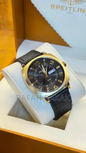 Black Leather Strap Version of Precious Duke Quartz Watch