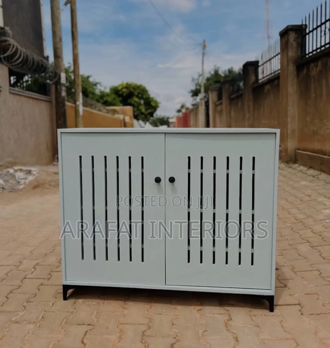 Sleek Grey Ventilated Metal Storage Cabinet