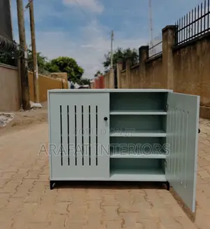 Sleek Grey Ventilated Metal Storage Cabinet