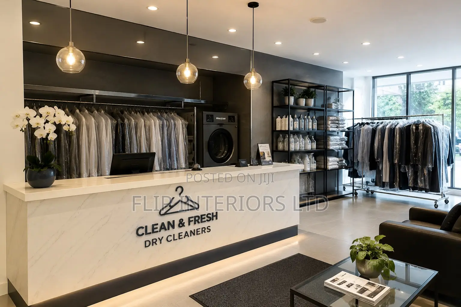 Modern Dry Cleaning Shop Interior Design