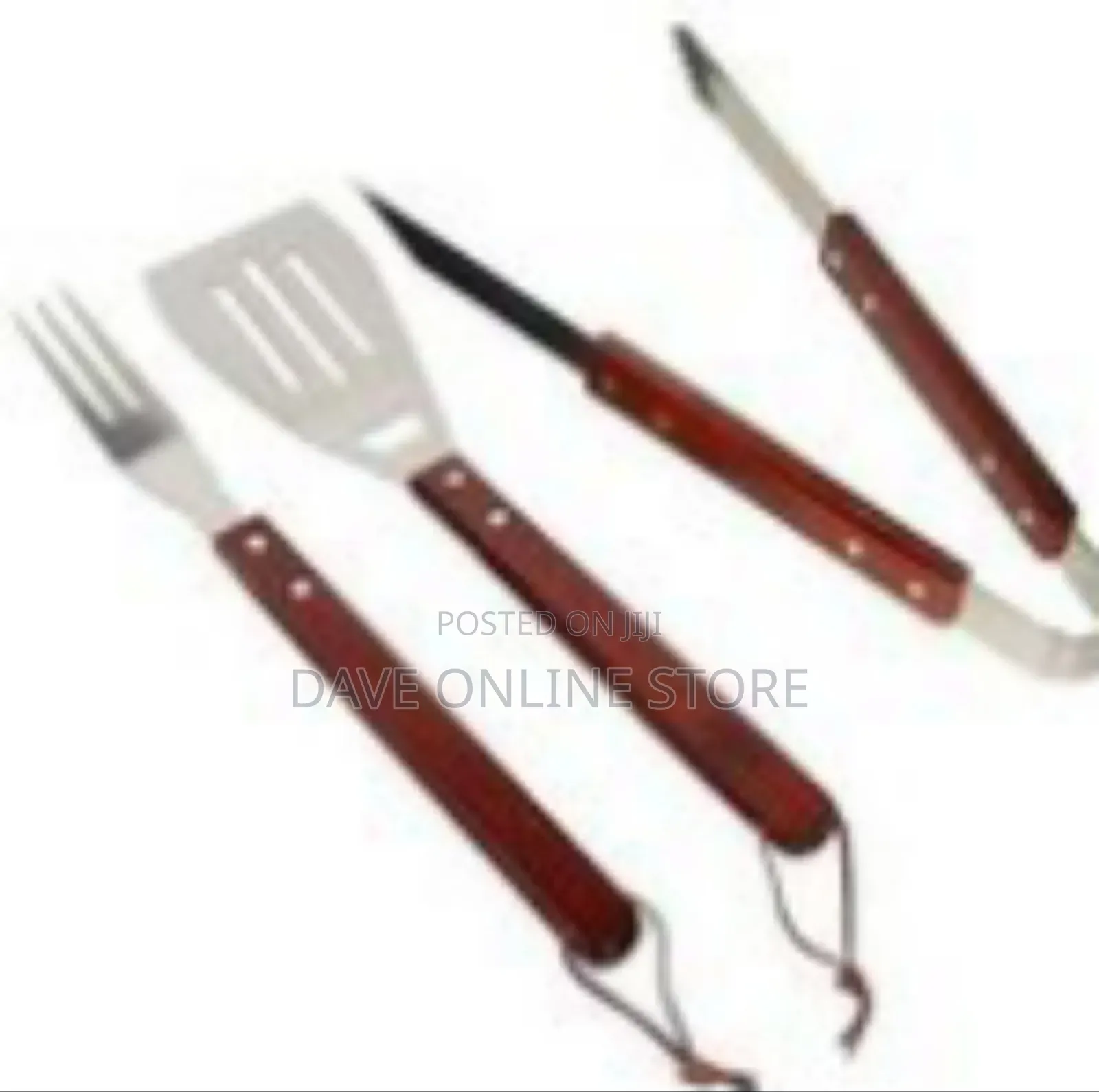 3-Piece Wooden-Handled Barbecue Grilling Tool
