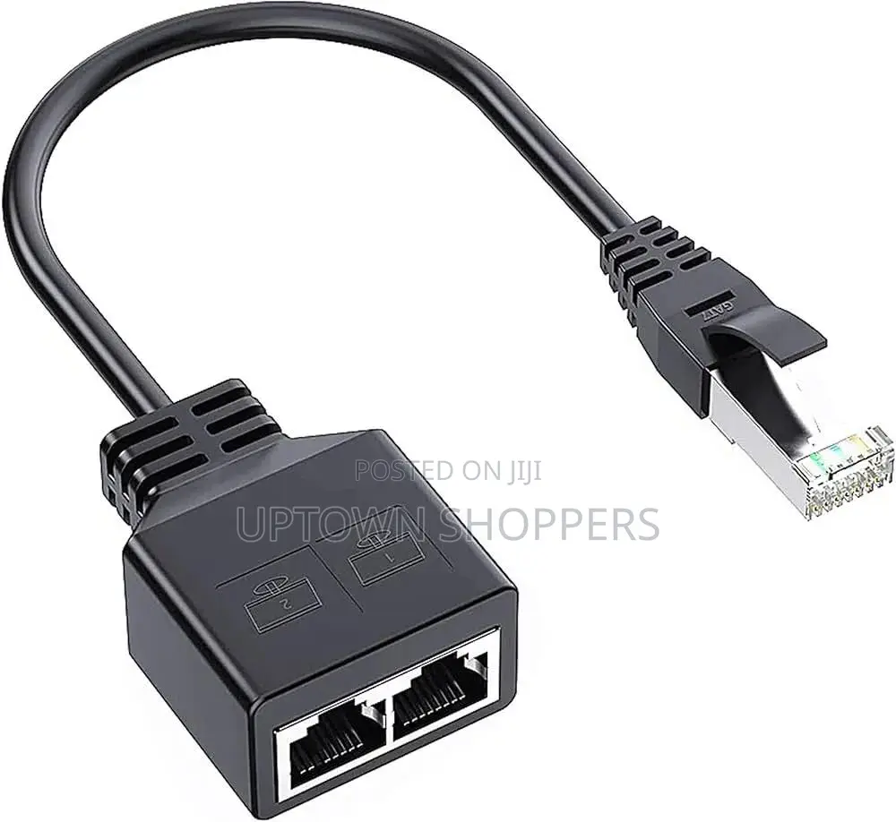 Rj45 Ethernet Splitter 1 Male to 2 Female Network Adapter