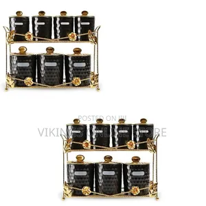 Life Smile 7piece Porcelain Food Storage Canister Organizer Set