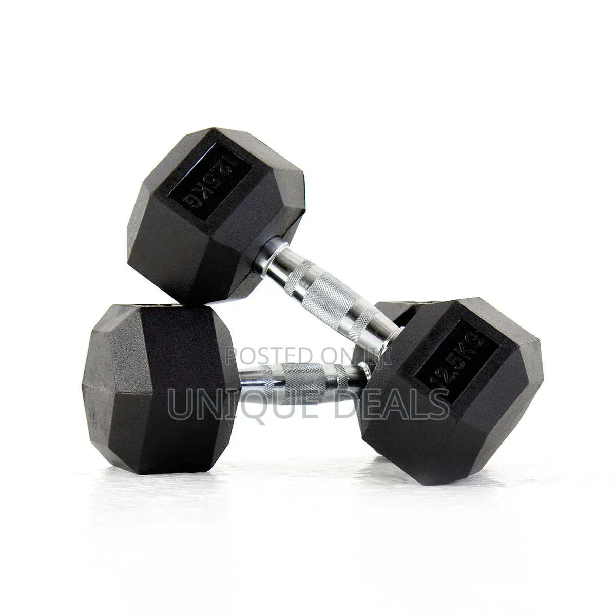 12.5kg Pair Hex Dumbbell Rubber Coated Cast Iron Hexagonal Dumbbells